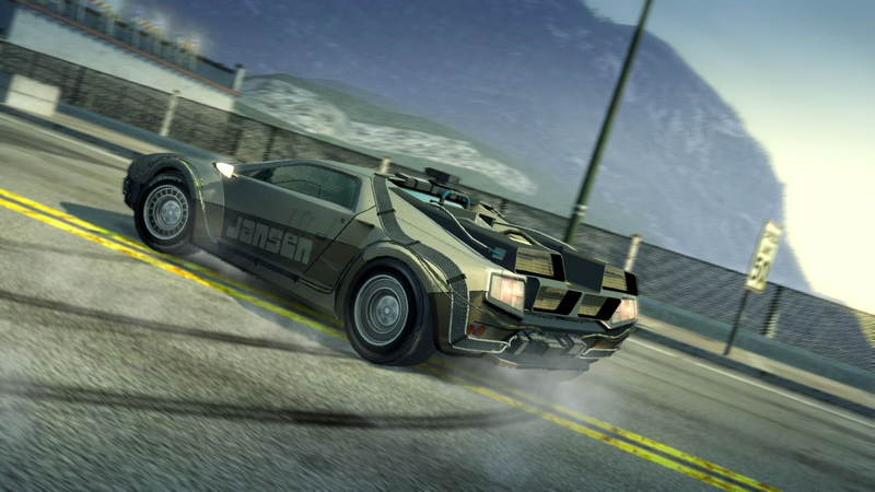 Illustration for article titled Burnout Paradise Gets Flying DeLorean, Calls It Jansen 88 Special